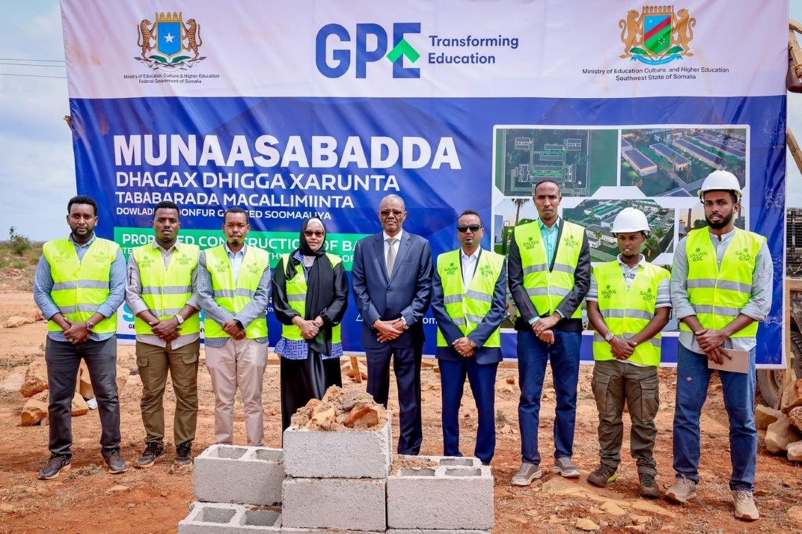 Laying the foundation stone for this teacher training center
